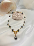 Collier perle de Tahiti monter sur goldfiel 14k