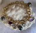 Gold Plated Tahitian Pearl & Charles Bracelet
